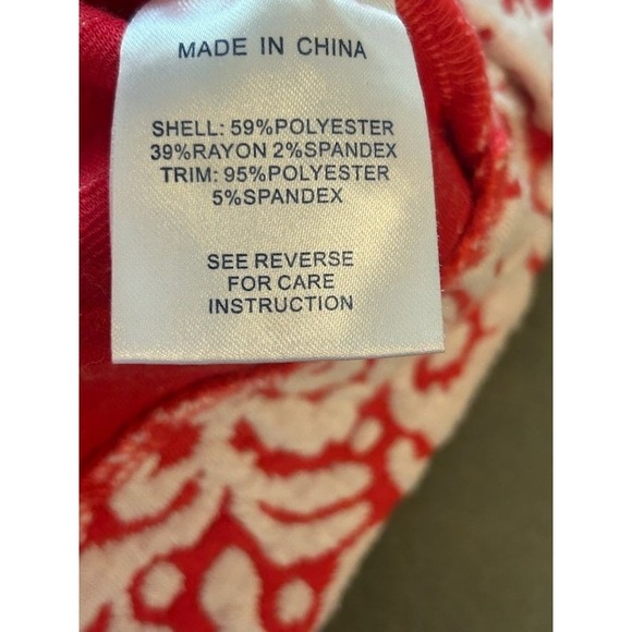 Tyler Boe Dress Sleeveless Red White Floral Textured Cocktail Party Size XS - Picture 5 of 6